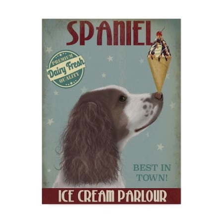 Fab Funky 'Springer Spaniel, Brown And White, Ice Cream' Canvas Art,24x32